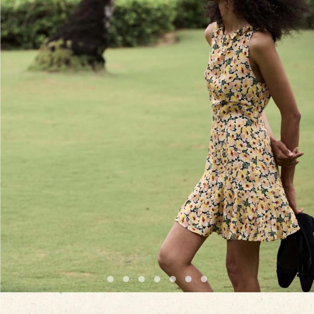 Doen Yellow Floral Mini Dress